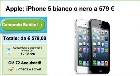 iPhone 5 in offerta su Groupon al prezzo di 579€!