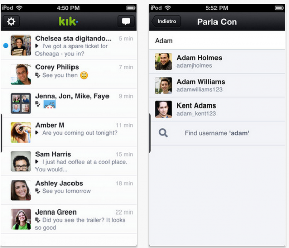 Si aggiorna Kik Messenger, servizio di messaggistica istantanea per iOS