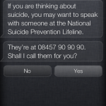 Siri consiglia l’assistenza di uno psicologo a chi pensa al suicidio