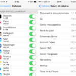 Rete dati e consumi: indicazioni specifiche per ogni app con iOS 7