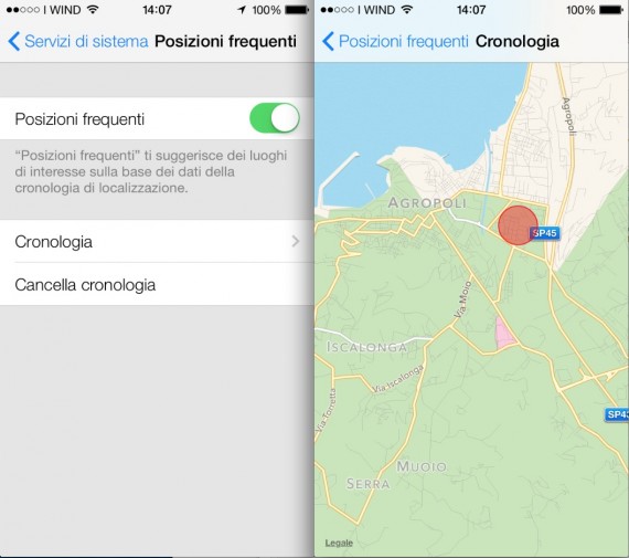 Posizioni Frequenti: la funzione di iOS 7 che ti suggerisce i luoghi e ti… scarica la batteria