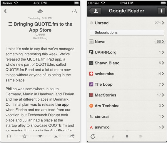 Reeder diventa gratuito e si prepara all’addio di Google Reader
