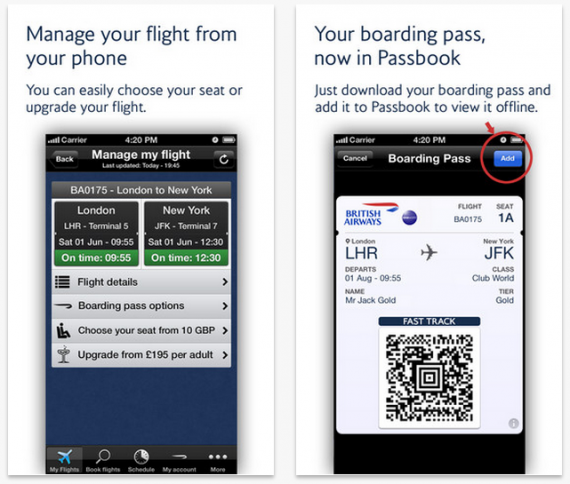 British Airways aggiorna la sua applicazione introducendo il supporto a Passbook