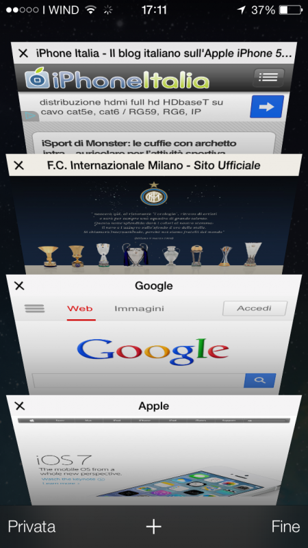 Safari su iOS 7: nuova interfaccia, nuove funzioni