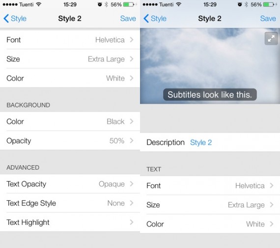 iOS 7: arriva la possibilità di personalizzare liberamente i sottotitoli