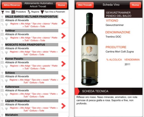 Chef-Sommelier, una completa app per abbinare i vini