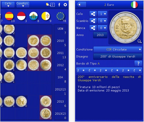 Collezione Euro Monete 1.6.1 disponibile su App Store