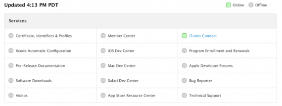 Apple lancia una pagina di stato per seguire il ripristino del Dev Center