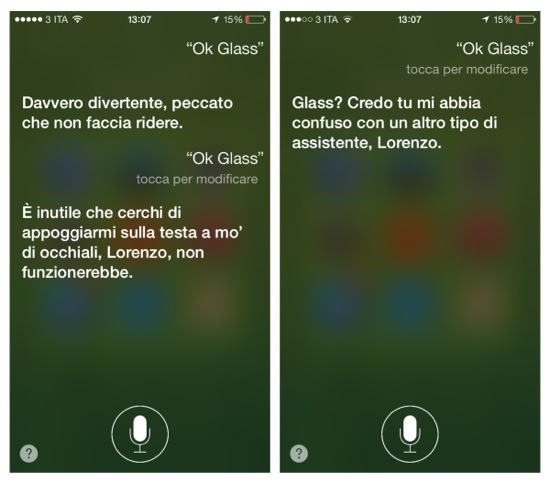 Ecco come reagisce Siri se viene preso per un paio di Google Glass