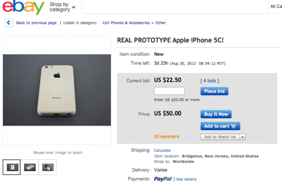 Su eBay in vendita un prototipo di iPhone 5C