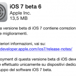 Apple rilascia iOS 7 beta 6 per iPhone, iPod touch ed iPad