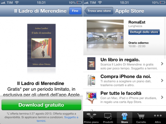 Applicazione Apple Store: in offerta gratuita l’ebook “Il Ladro di Merendine” di Andrea Camilleri
