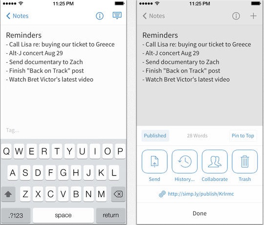 Scrivere note su iPhone con Simplenote