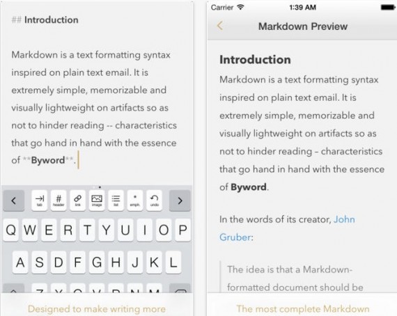 Il text editor Byword si aggiorna per iOS 7