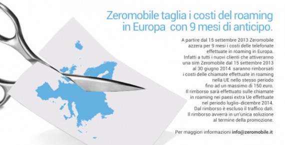 Con Zeromobile fino al 30 giugno 2014 le telefonate in Europa sono gratis