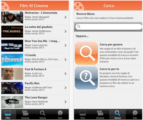 Tieniti aggiornato sui film da vedere con “Film Al Cinema” per iOS