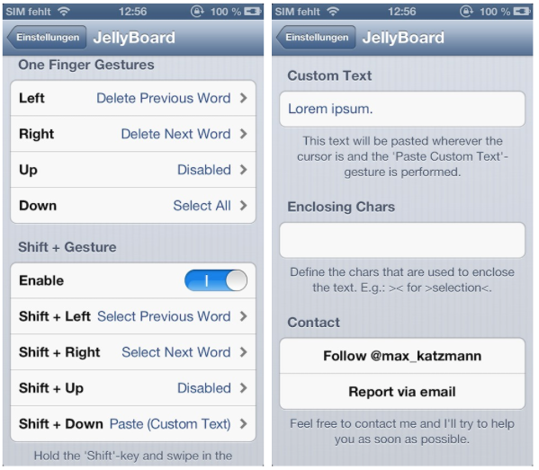 JellyBoard migliora la scrittura con la tastiera dell’iPhone – Cydia