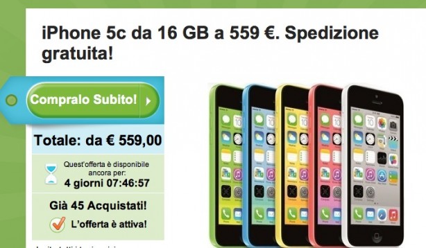 SUPER OFFERTA: iPhone 5c in vendita su Groupon al prezzo di 559€!