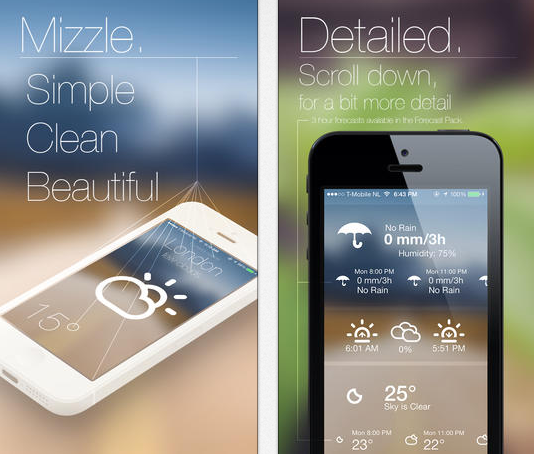 Mizzle: un’app meteo da non trascurare