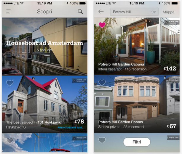 Airbnb rinnova la sua applicazione ufficiale per iPhone
