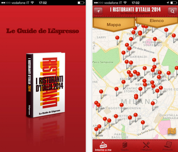 I Ristoranti d’Italia 2014 – Le Guide de L’Espresso, arriva su App Store