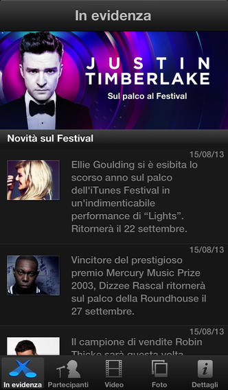 Apple aggiorna l’app iTunes Festival London 2013