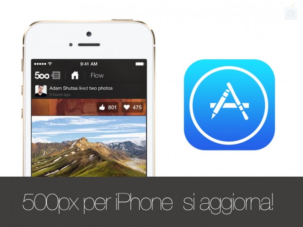 500px si aggiorna per iOS 7 e introduce una discutibile icona “natalizia”