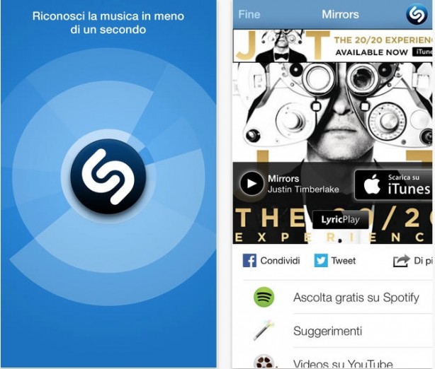 Shazam: arriva il riconoscimento automatico e l’integrazione con WhatsApp e Pinterest