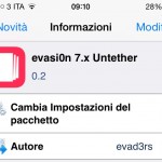 Il pacchetto Evasi0n 7.x Untether si aggiorna su Cydia