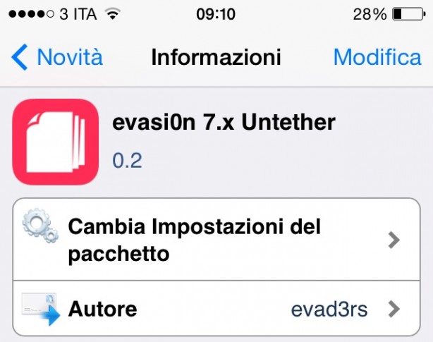 Il pacchetto Evasi0n 7.x Untether si aggiorna su Cydia