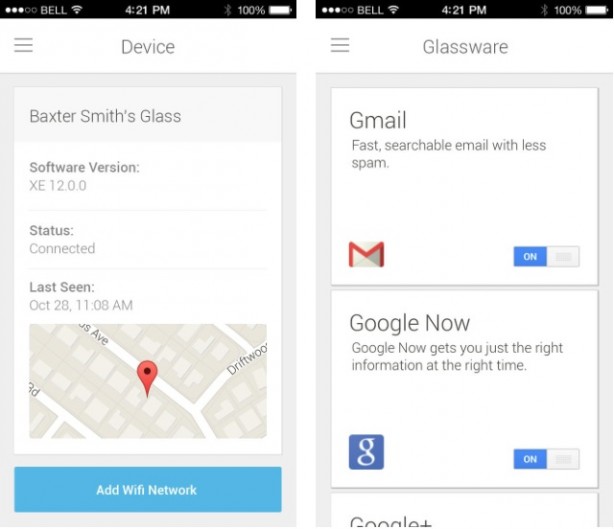 “MyGlass”, l’app ufficiale per controllare i Google Glass da iPhone