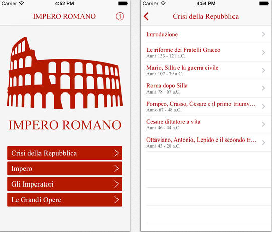 Impero Romano: la storia di Roma in un’app