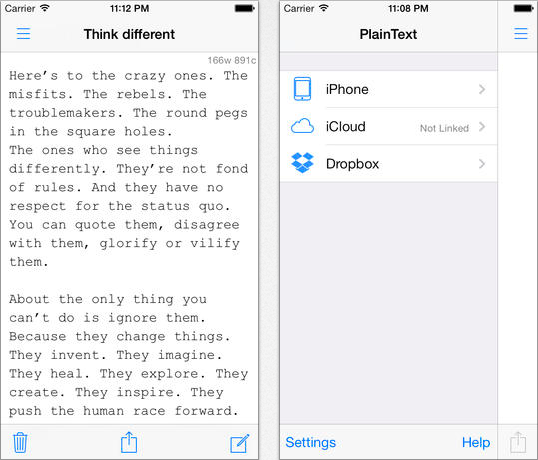 PlainText 2, semplice editor di testo compatibile con iCloud e Dropbox