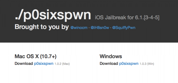 P0sixspwn disponibile anche per Windows: esegui il jailbreak di iOS 6.1.x