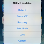 RAM libera e toggle per il riavvio sempre a portata di mano con SBPowerAlert – Cydia