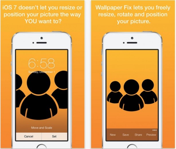 Imposta sfondi perfetti su iOS 7 grazie a Wallpaper Fix