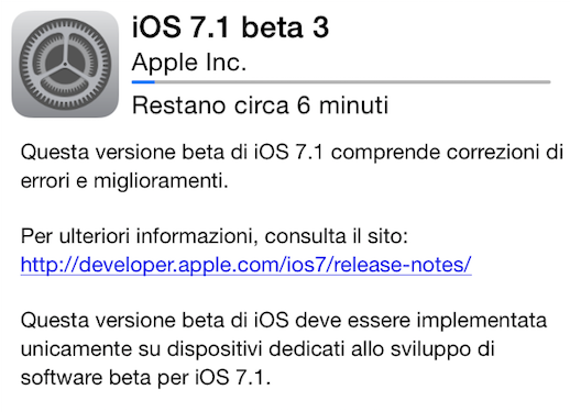 Apple rilascia iOS 7.1 beta 3 agli sviluppatori!
