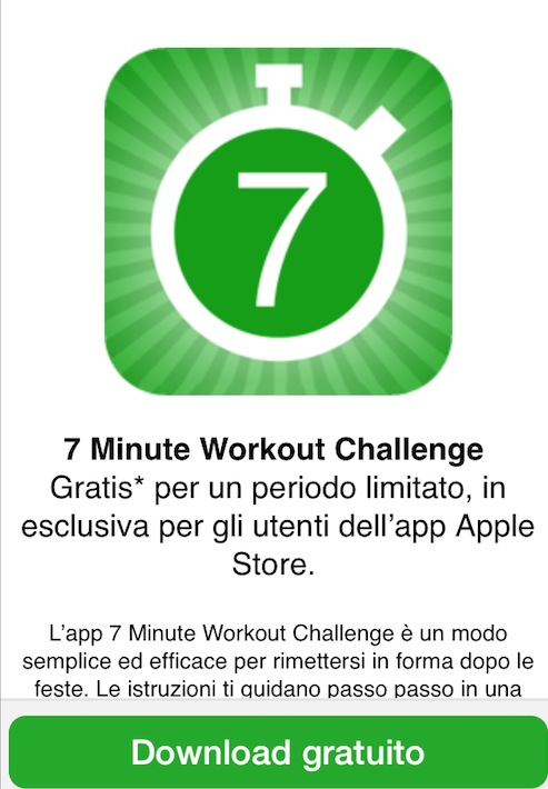 Tieniti in forma con “7 Min Workout”, in offerta gratuita con l’applicazione Apple Store