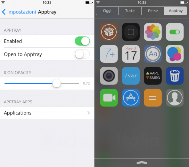 Lancia rapidamente le tue app preferite dal Centro Notifiche con Apptray – Cydia