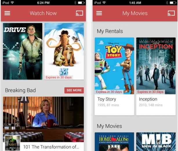 Google Play Movies & TV arriva su App Store