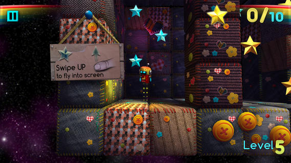 Aiuta Rocket Robo a ritrovare le stelle in questo puzzle game a scorrimento laterale