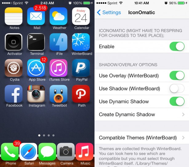 IconOmatic riporta la profondità nelle icone di iOS 7 – Cydia