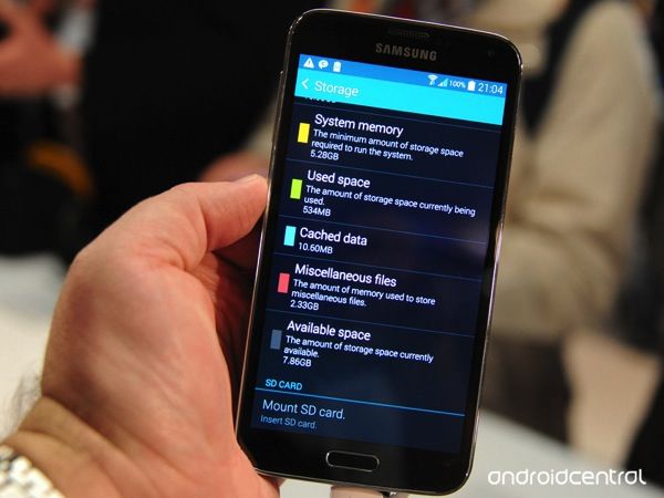 Samsung Galaxy S5 spazio iPhone