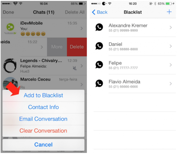 Come creare una Blacklist dei contatti in WhatsApp – Cydia