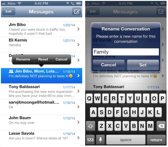 Cambia nome alle conversazioni su iPhone con MessageRenamer7 – Cydia