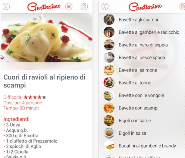 Gustissimo: un’app per avere a portata di mano più di 5000 ricette