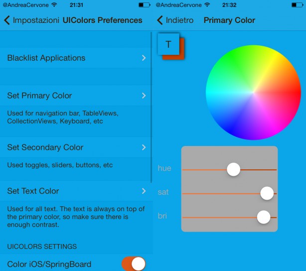 Come modificare il colore delle app e dei testi su iPhone – Cydia