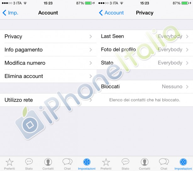 WhatsApp Privacy iPhone