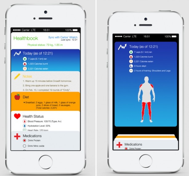 Healthbook, la nuova app di iOS 8 dedicata al fitness, potrebbe essere così