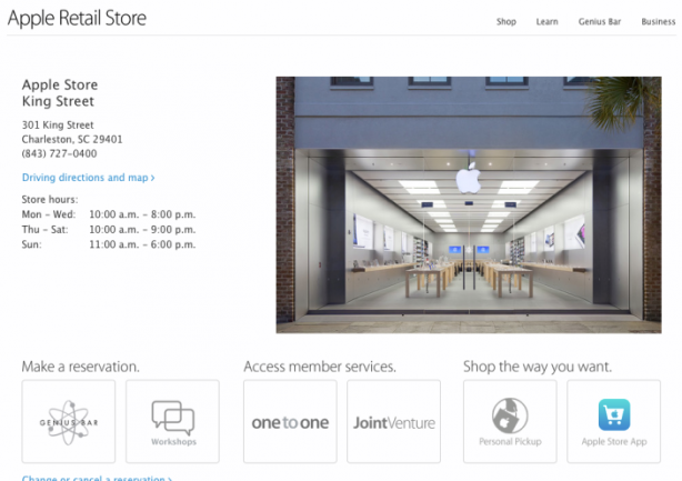 Apple.com: aggiornata la grafica nella sezione degli Store